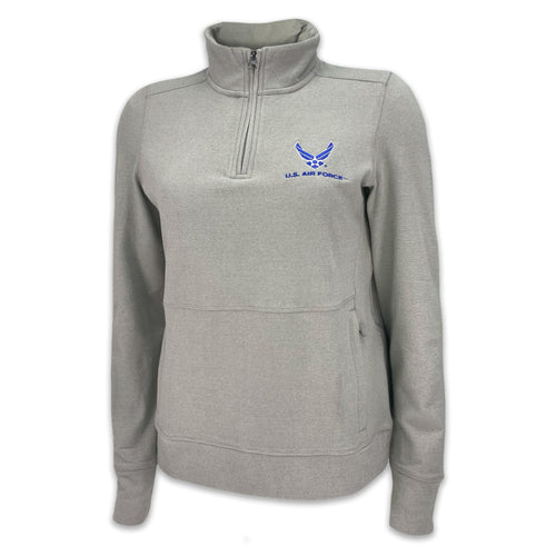 Air Force Ladies Crush 1/4 Zip Pullover (Grey)