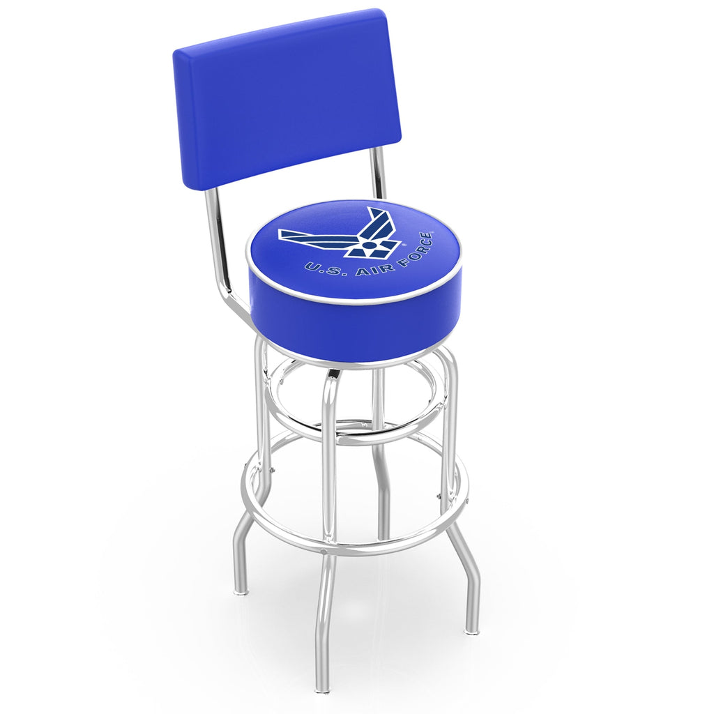 Air Force Wings Stool with Back (Chrome Finish)*