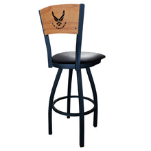 Load image into Gallery viewer, Air Force Wings Swivel Stool with Laser Engraved Back