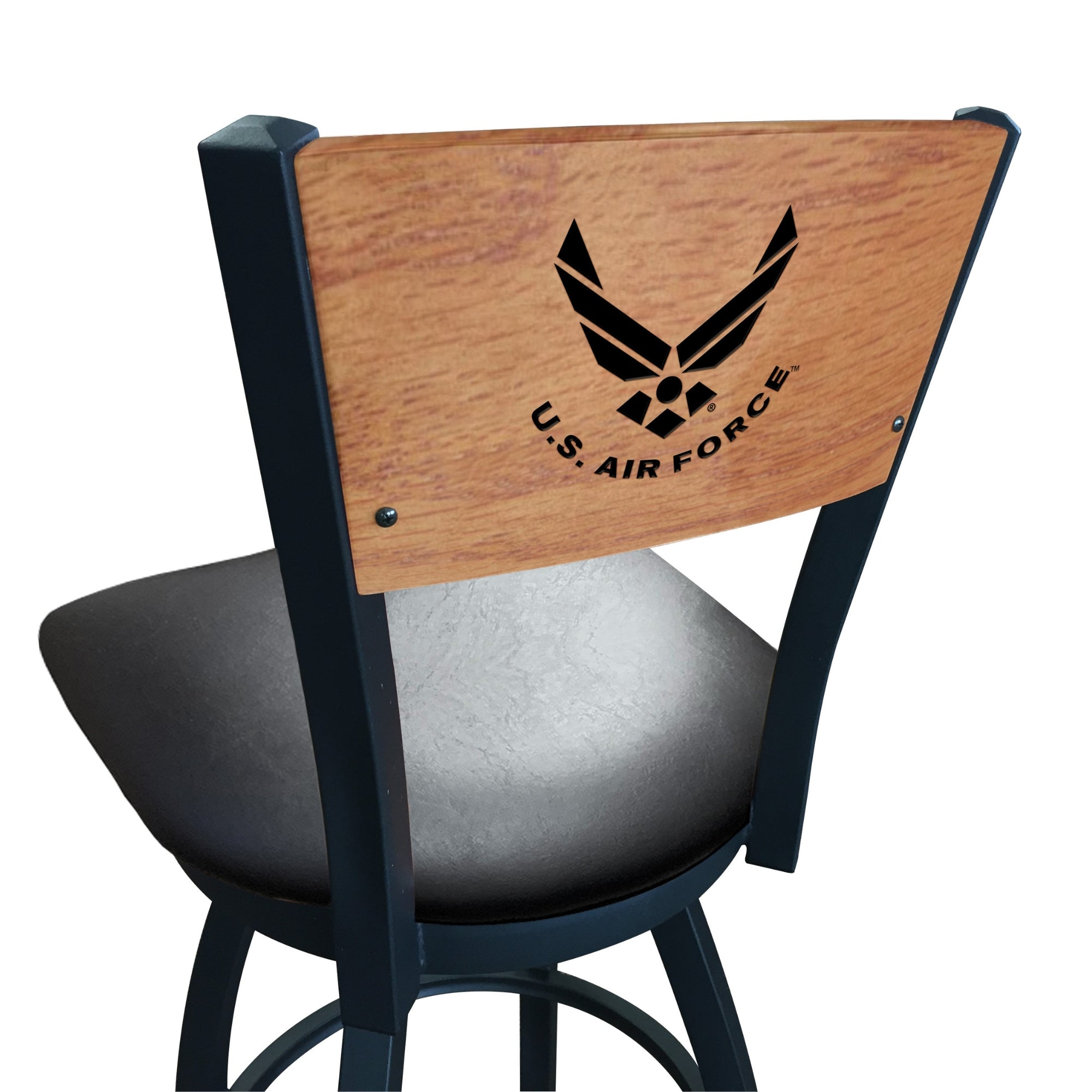 Air Force Wings Swivel Stool with Laser Engraved Back