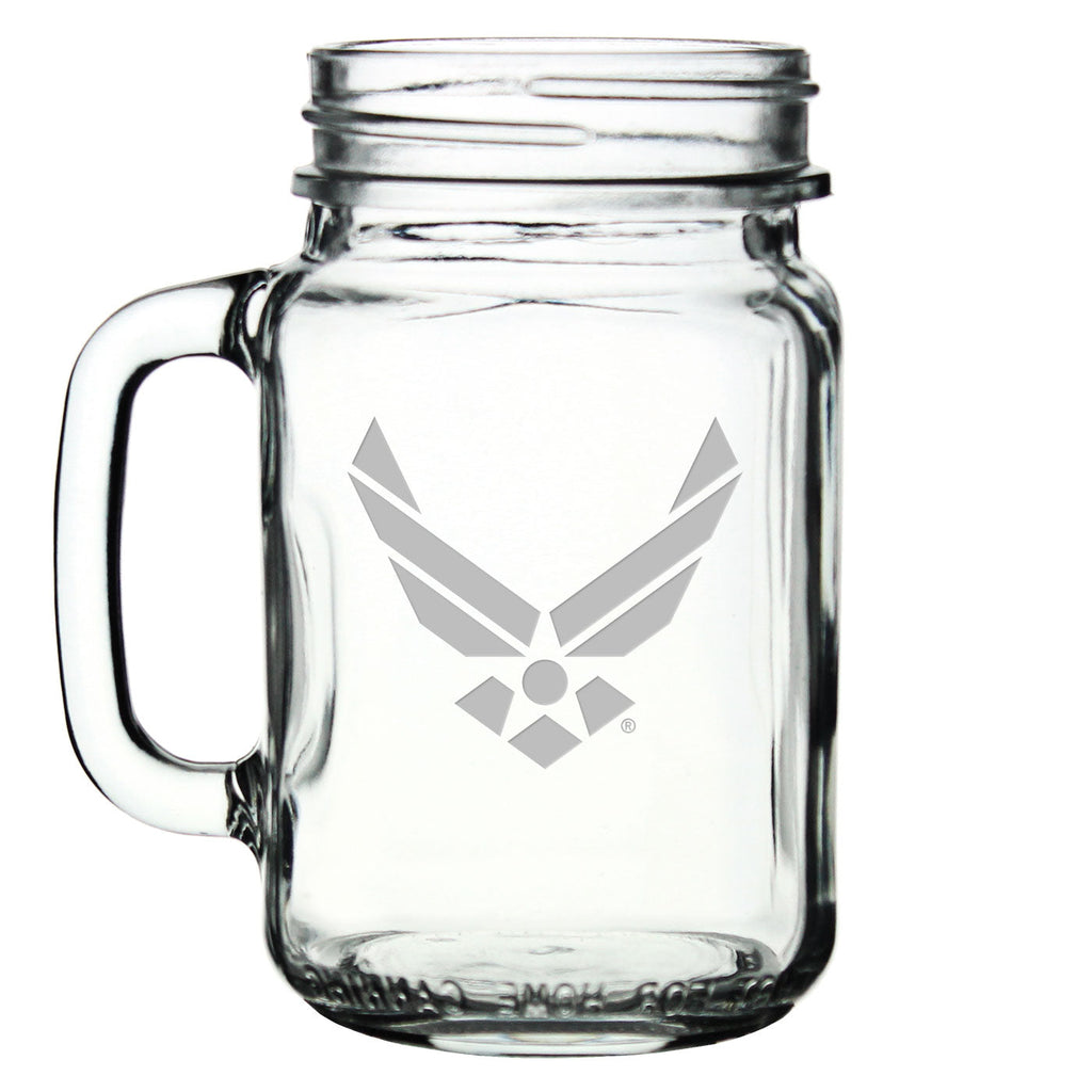 US Air Force 16oz Old Fashioned Drinking Jar with Handle