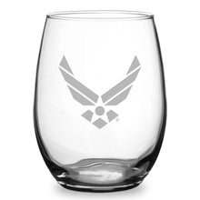 Load image into Gallery viewer, US Air Force 21oz Stemless Wine Glass*