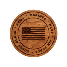 Load image into Gallery viewer, U.S. Armed Services With Flag Coaster