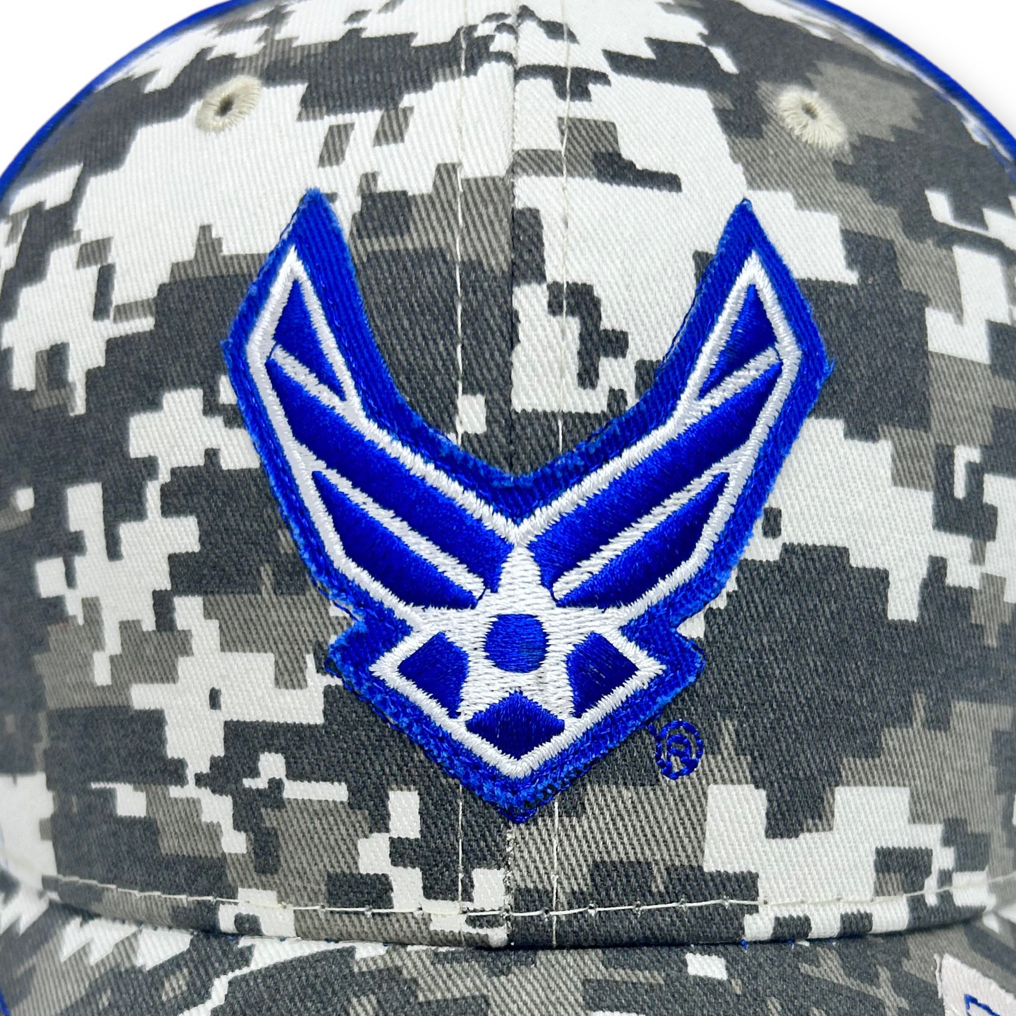 Air Force Wings Distressed Camo Front Hat