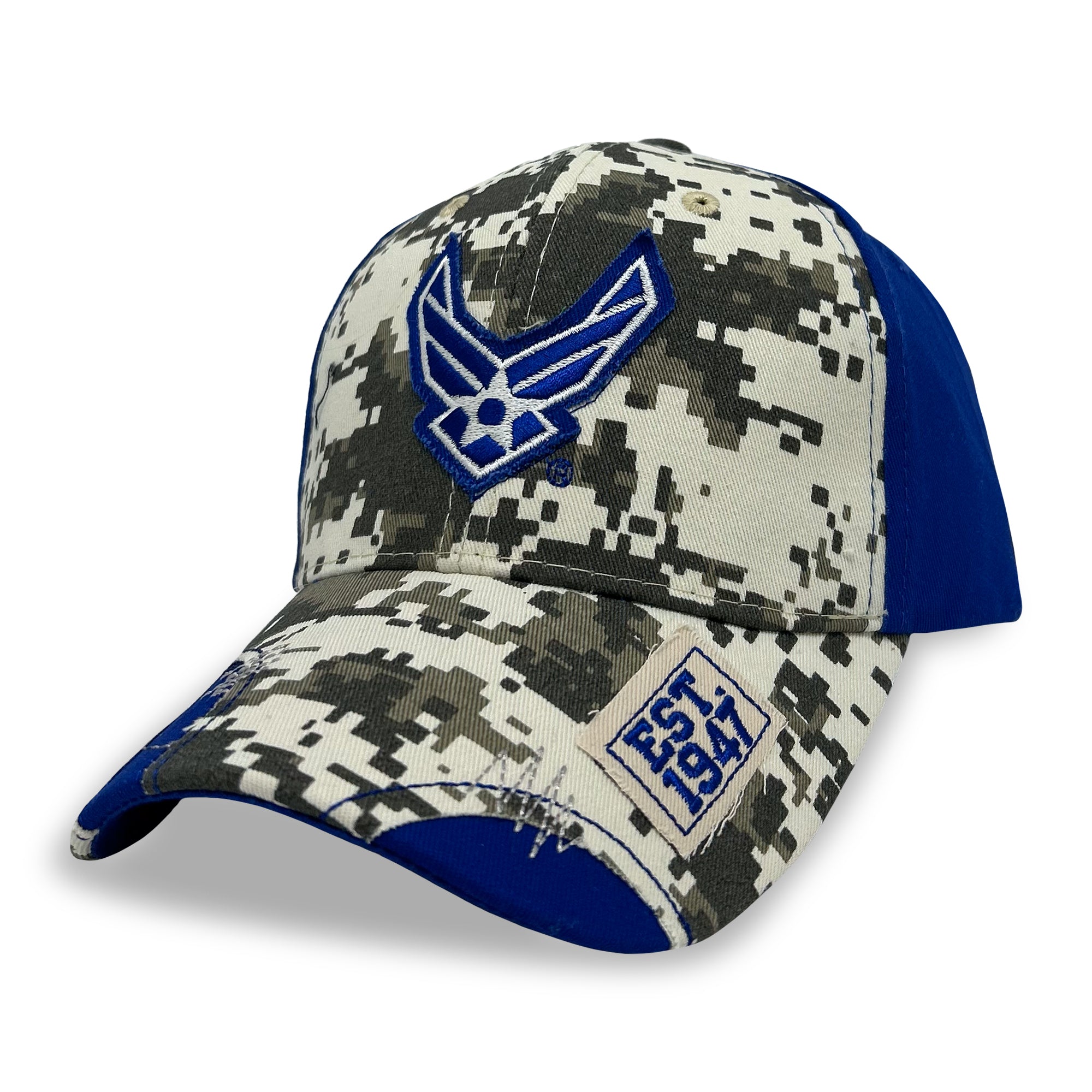 Air Force Wings Distressed Camo Front Hat