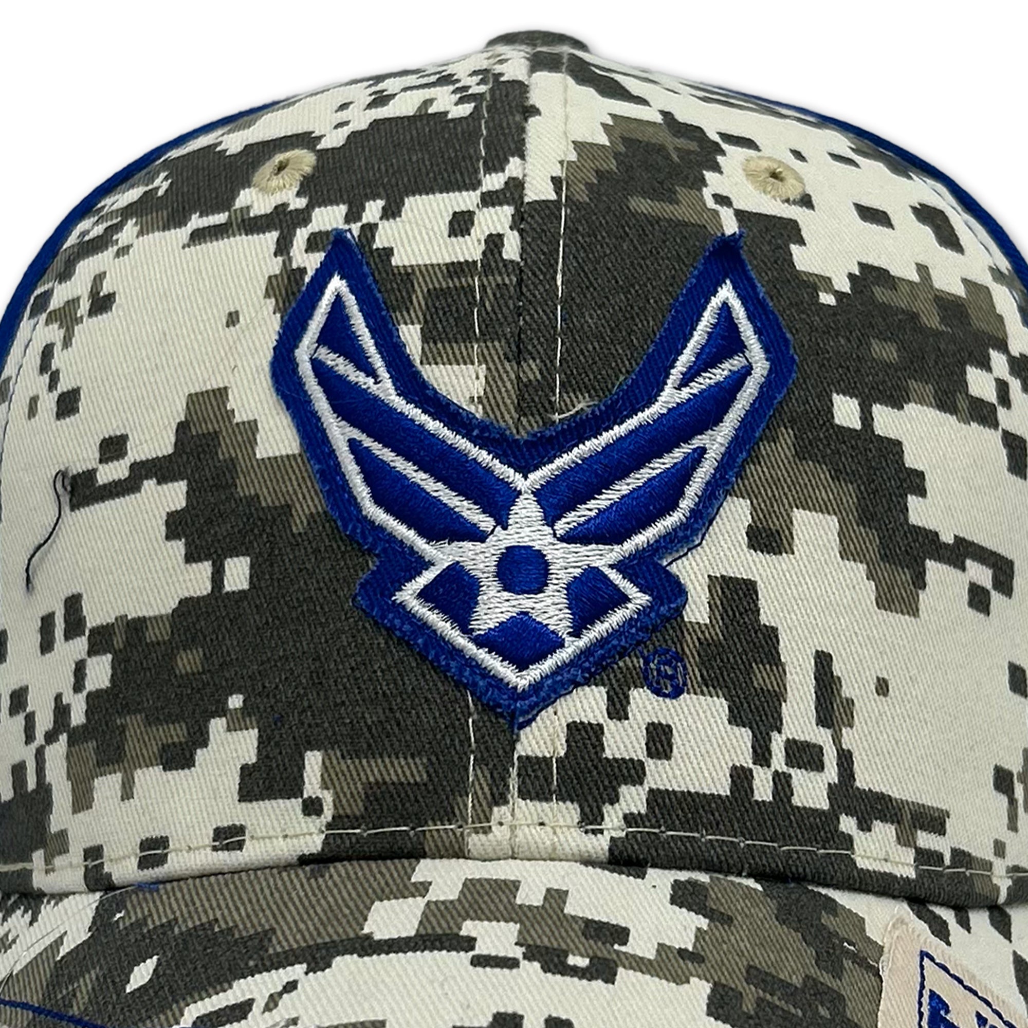 Air Force Wings Distressed Camo Front Hat