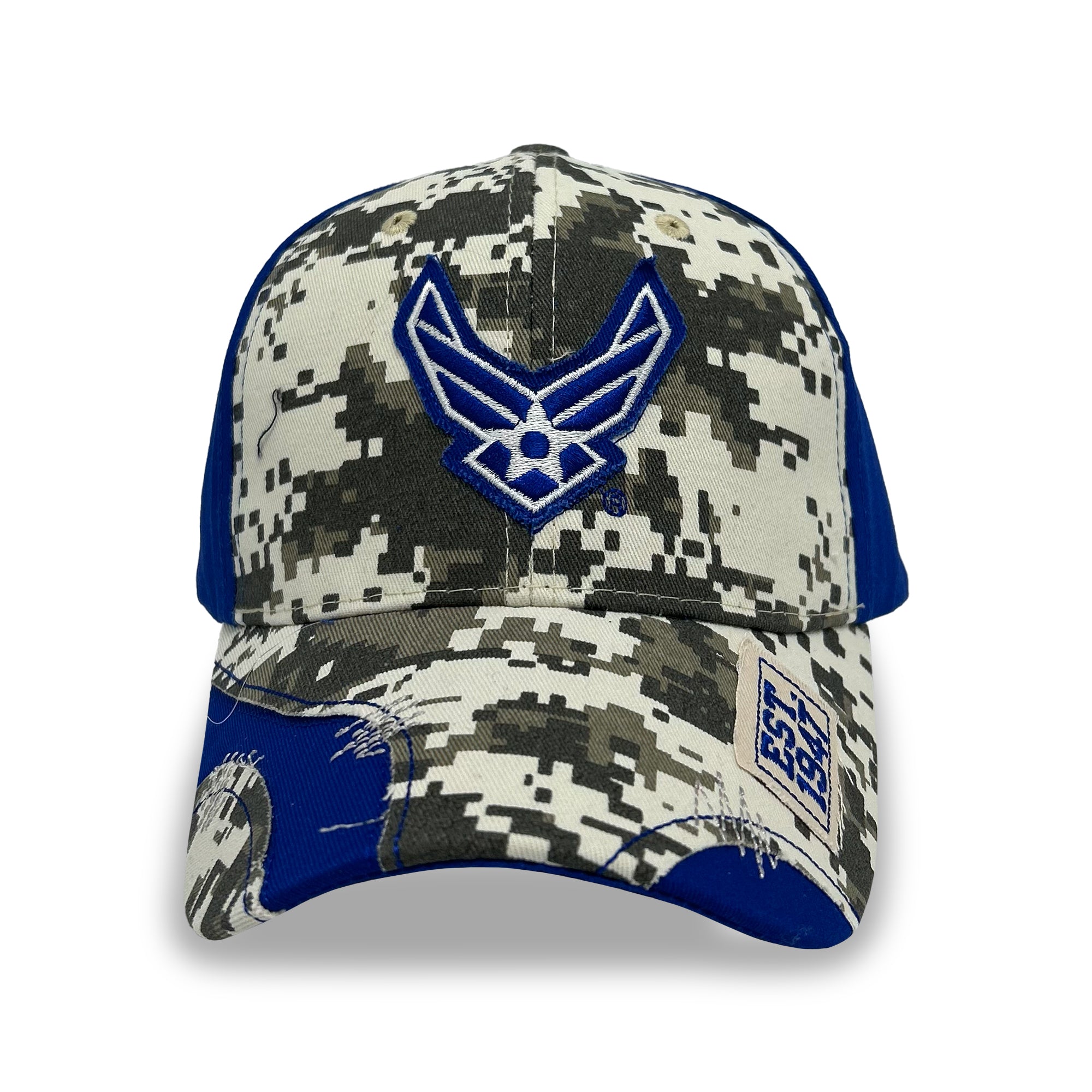 Air Force Wings Distressed Camo Front Hat