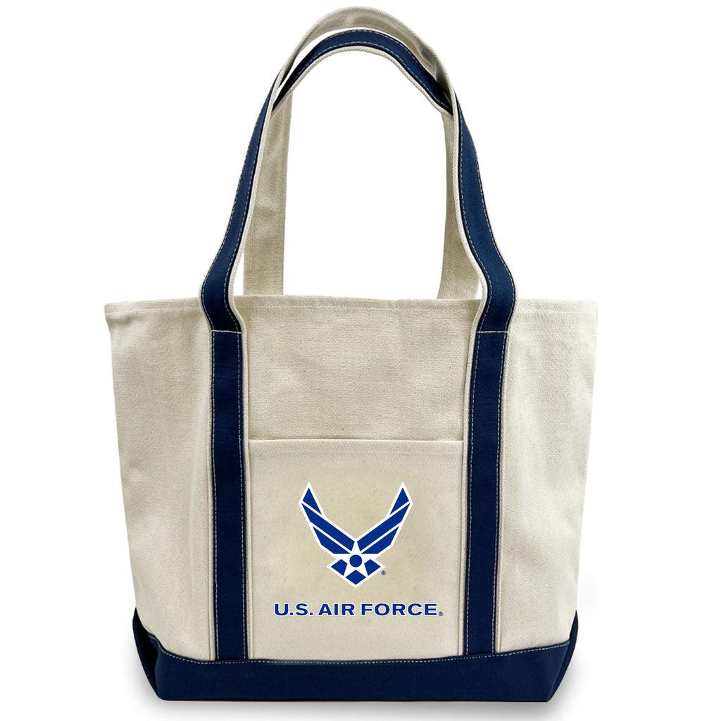 Air Force Wings Classic Natural Canvas Tote (Natural/Navy)