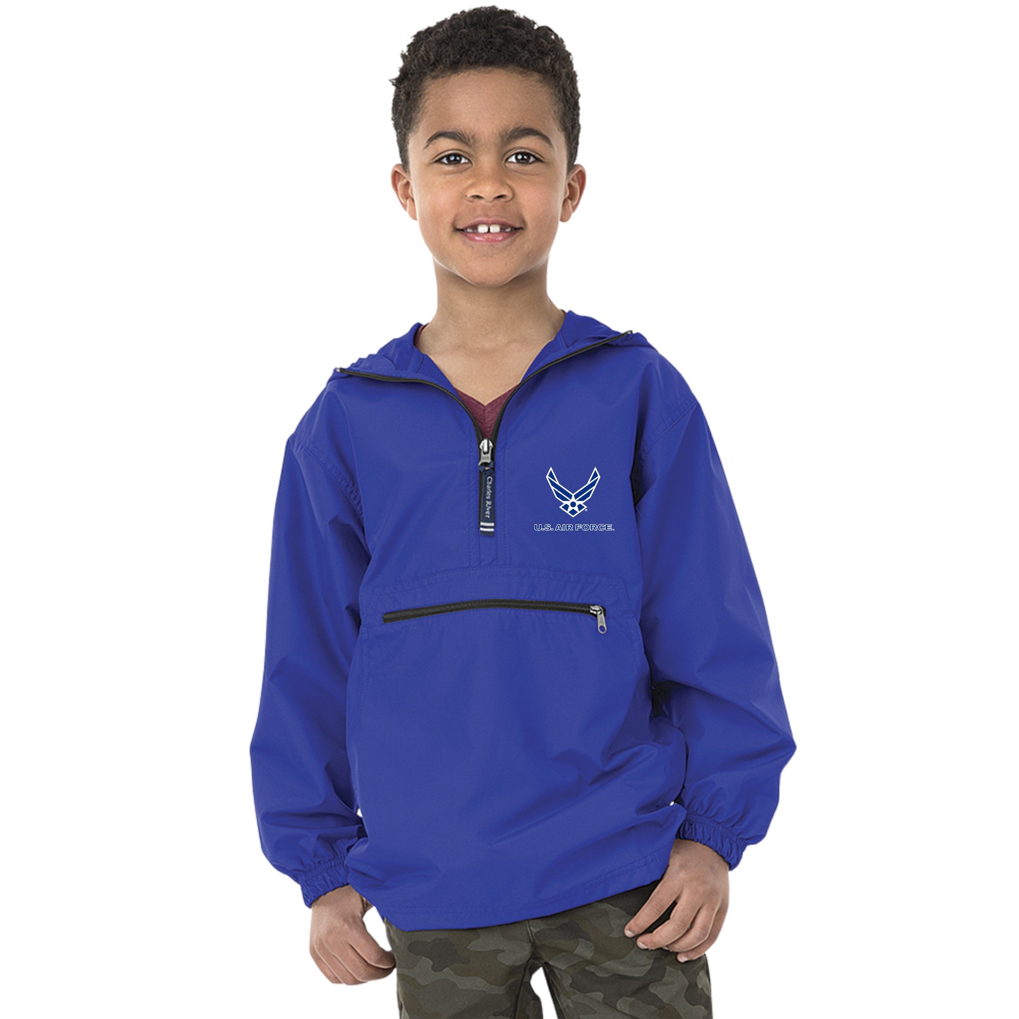 Air Force Wings Youth Pack-N-Go Pullover (Royal)