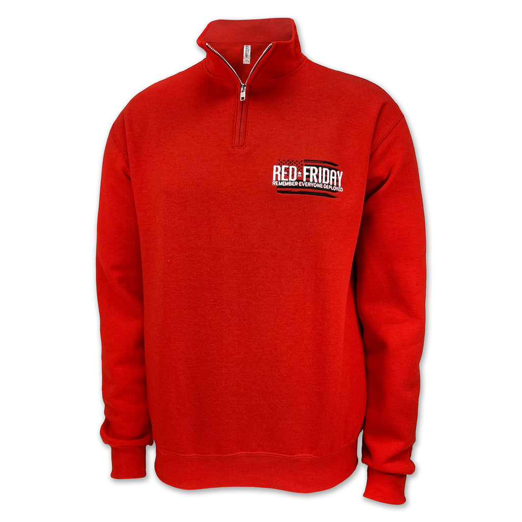 RED Friday Embroidered Fleece 1/4 Zip (Red)