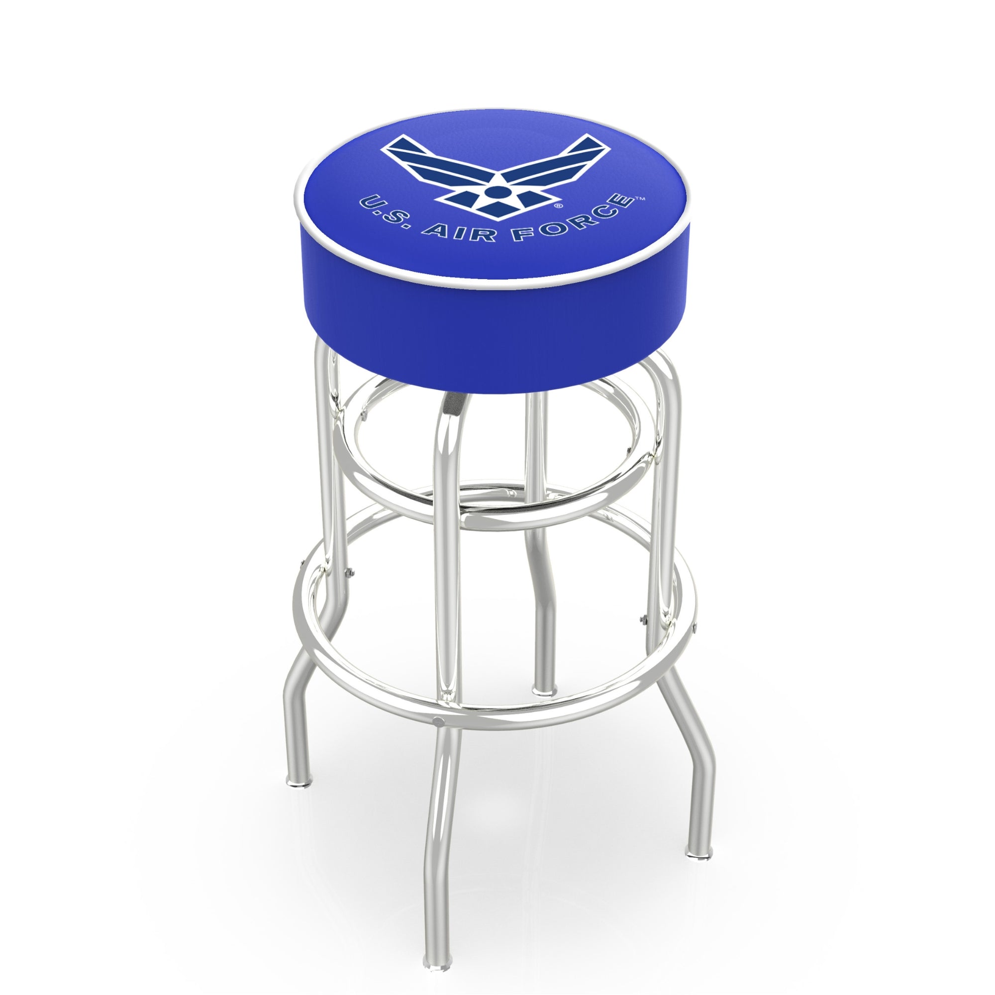 Air Force Wings Backless Stool (Chrome Finish)