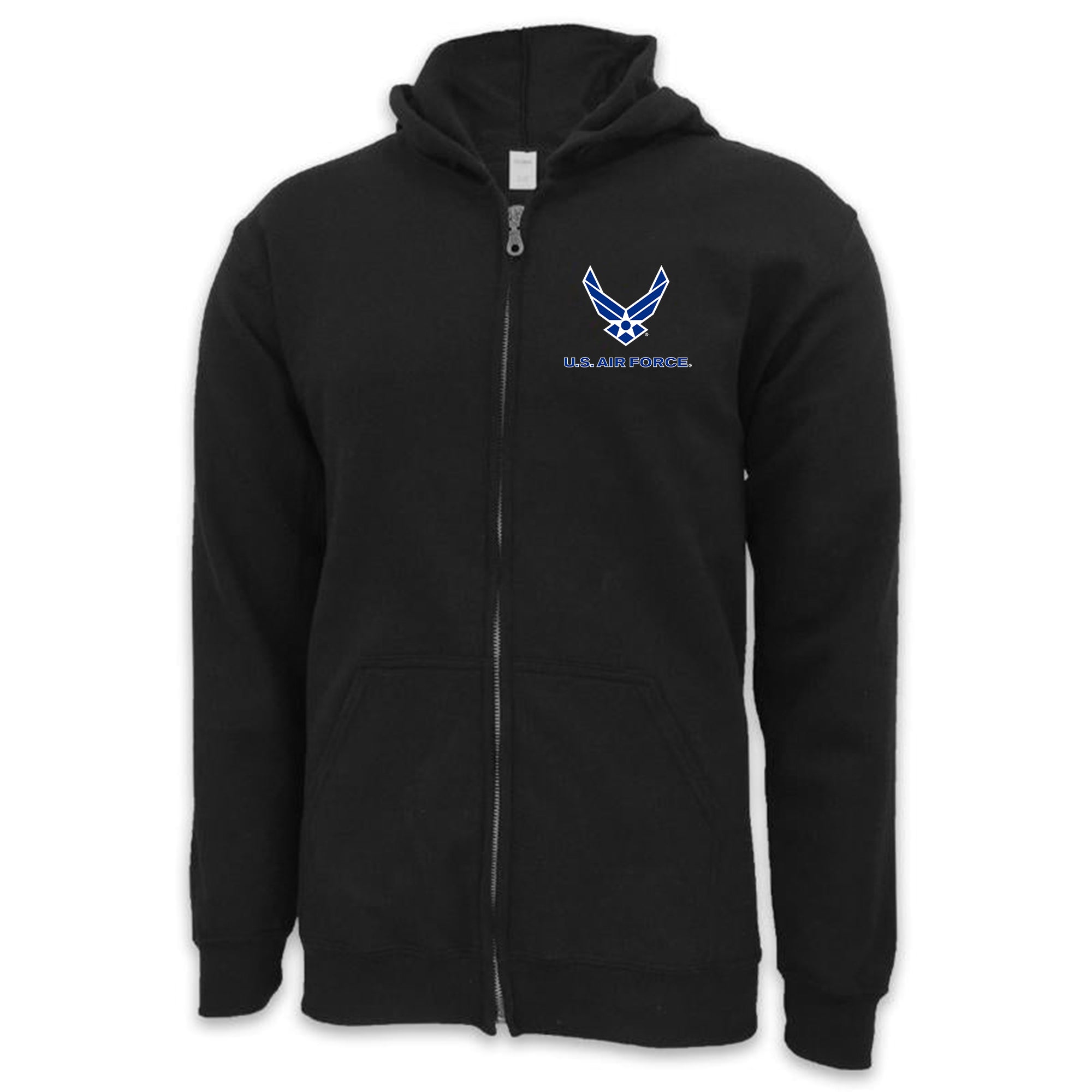 Air Force Wings Left Chest Logo Full Zip Hood