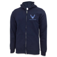 Load image into Gallery viewer, Air Force Wings Left Chest Logo Full Zip Hood