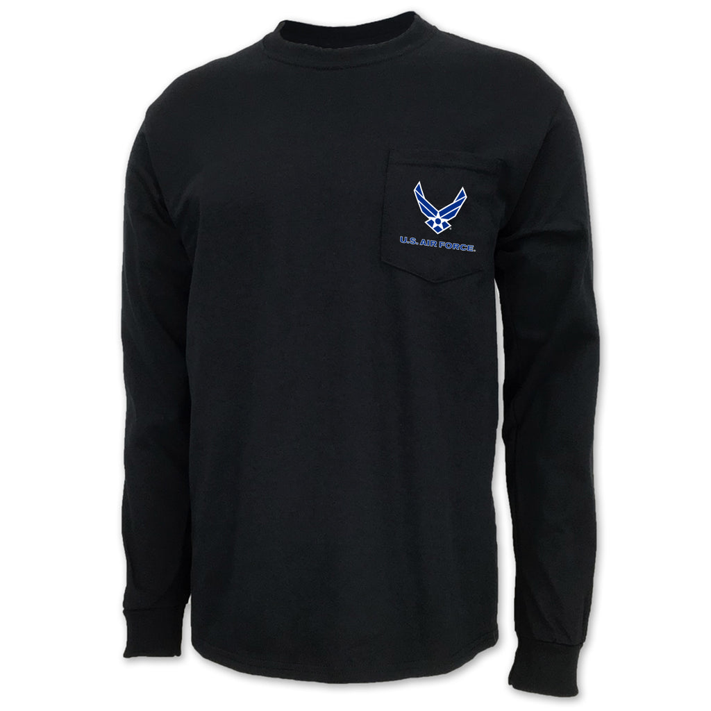 Air Force Wings Logo Long Sleeve Pocket T-Shirt