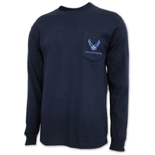 Load image into Gallery viewer, Air Force Wings Logo Long Sleeve Pocket T-Shirt