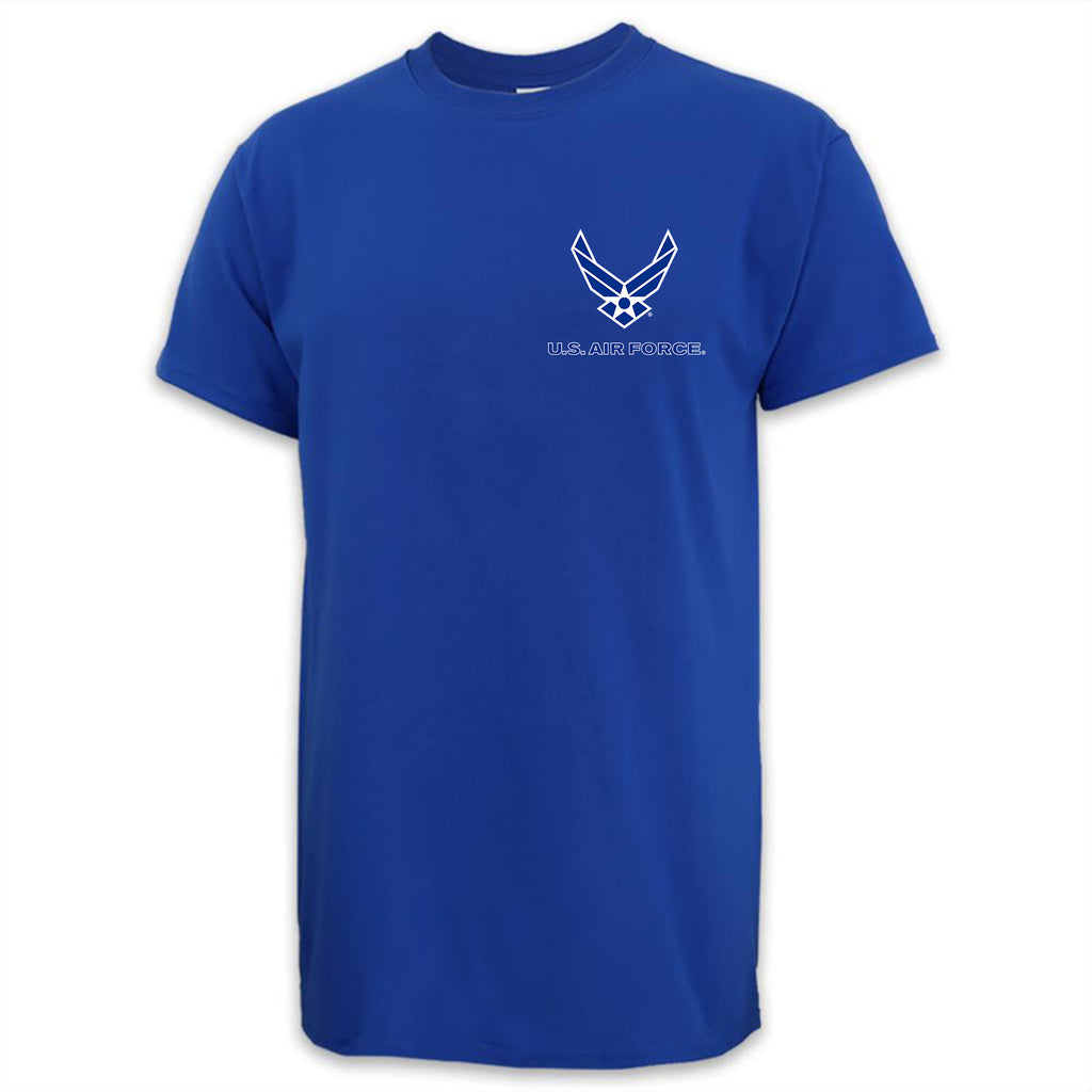 Air Force Wings Left Chest Logo USA Made T-Shirt