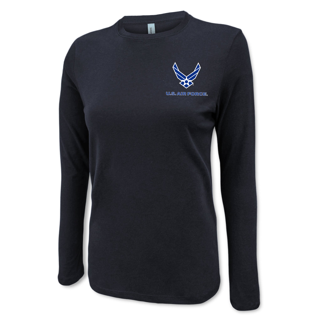 Air Force Wings Ladies Left Chest Long Sleeve