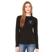 Load image into Gallery viewer, Air Force Wings Ladies Left Chest Long Sleeve