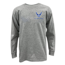 Load image into Gallery viewer, Air Force Wings Youth Left Chest Long Sleeve T-Shirt