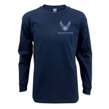 Load image into Gallery viewer, Air Force Wings Youth Left Chest Long Sleeve T-Shirt