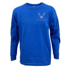 Load image into Gallery viewer, Air Force Wings Youth Left Chest Long Sleeve T-Shirt