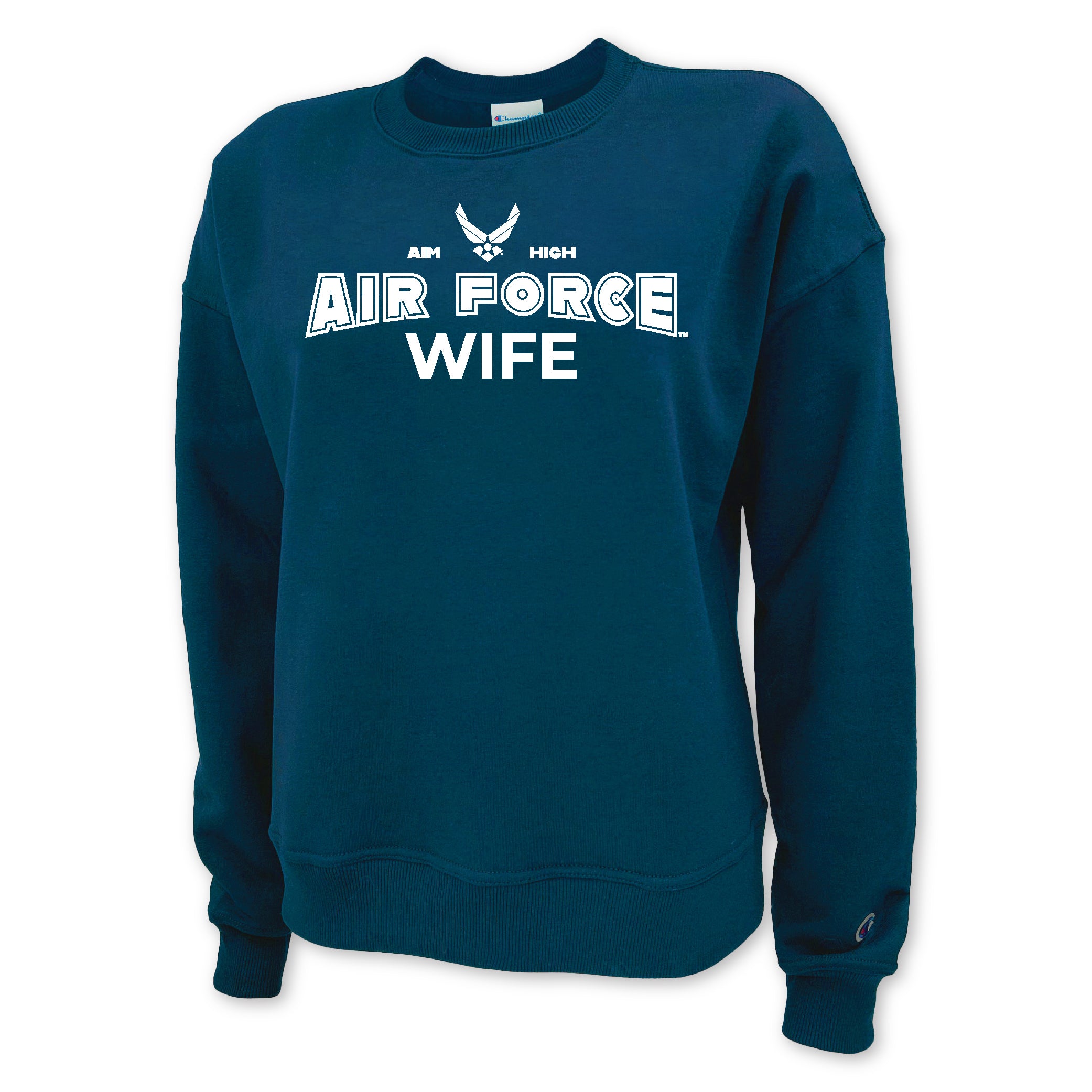 Air Force Champion Wife Ladies Crewneck (Blue)