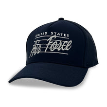 Load image into Gallery viewer, United States Air Force Cosmic Script Cut Above Hat (Navy)