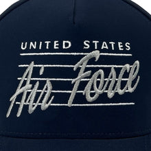 Load image into Gallery viewer, United States Air Force Cosmic Script Cut Above Hat (Navy)