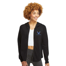 Load image into Gallery viewer, Air Force Wings Ladies Full Zip Hood (4 colors available)