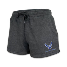 Load image into Gallery viewer, Air Force Wings Ladies Fleece Shorts (4 colors available)