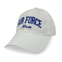 Load image into Gallery viewer, Air Force Mom Relaxed Twill Hat (White/Royal)