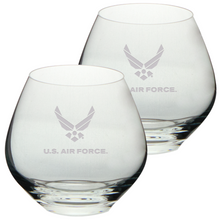 Load image into Gallery viewer, Air Force Wings Set of Two 15oz British Gin Glasses (Clear)*