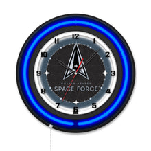 Load image into Gallery viewer, United States Space Force Double Neon Wall Clock*