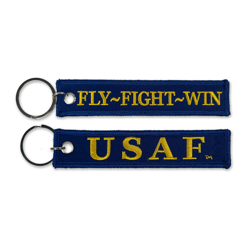 USAF Fly Fight Win Double Sided Embroidered Key Chain