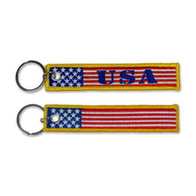 Load image into Gallery viewer, USA Double Sided Embroidered Key Chain