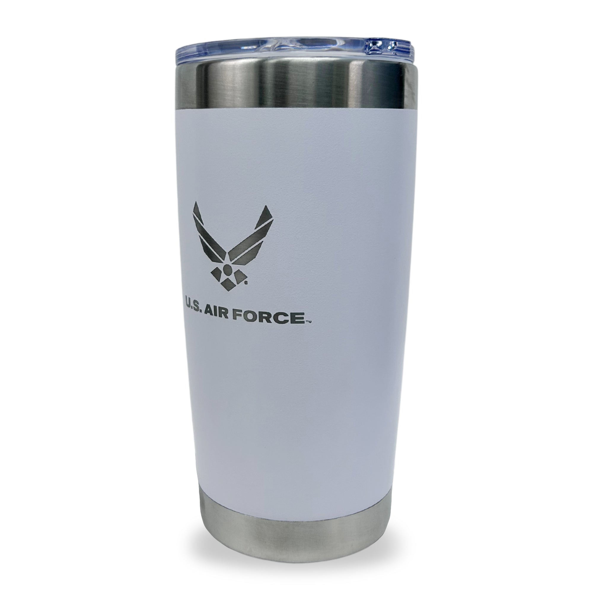 Air Force Wings Stainless Steel Laser Etched 20oz Tumbler (White)