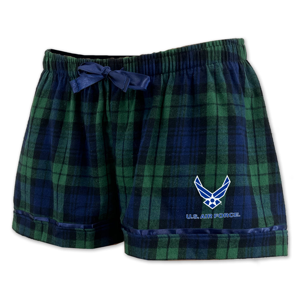 Air Force Ladies Wings Logo Flannel Shorts (Blackwatch)