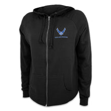 Load image into Gallery viewer, Air Force Wings Ladies Full Zip Hood (4 colors available)