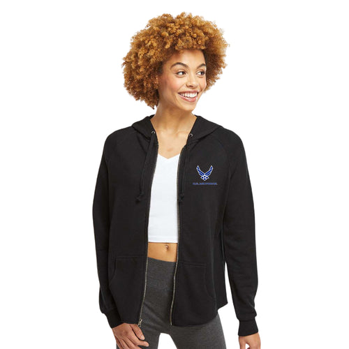 Air Force Wings Ladies Full Zip Hood (4 colors available)