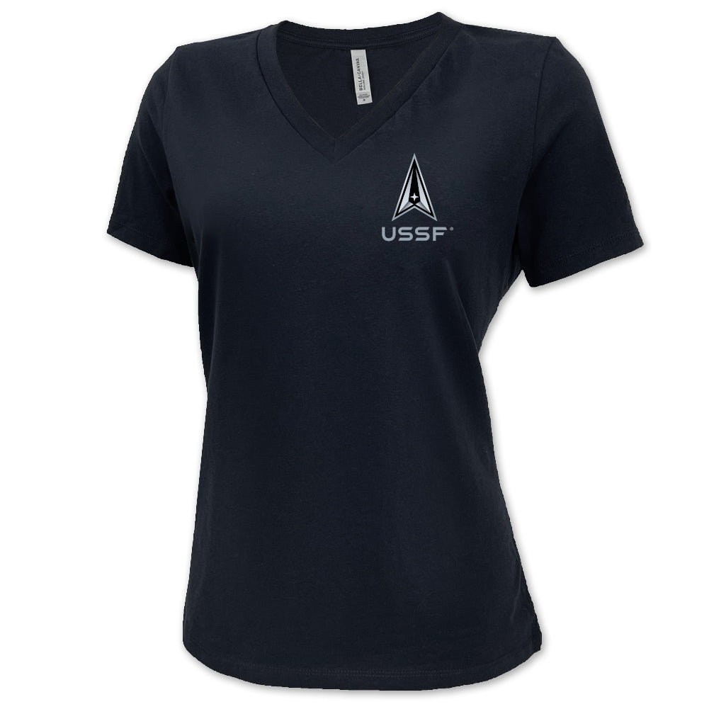 Space Force Ladies Left Chest V-Neck T-Shirt