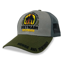 Load image into Gallery viewer, Vietnam Veteran Honor and Remember Hat (Grey/Green)