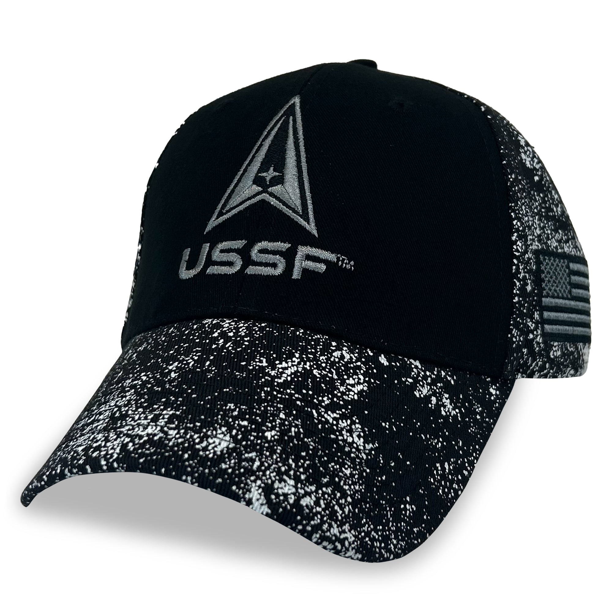 Space Force Logo Two Tone Flag Hat (Black/Star)
