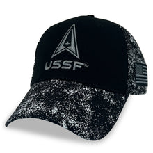 Load image into Gallery viewer, Space Force Logo Two Tone Flag Hat (Black/Star)