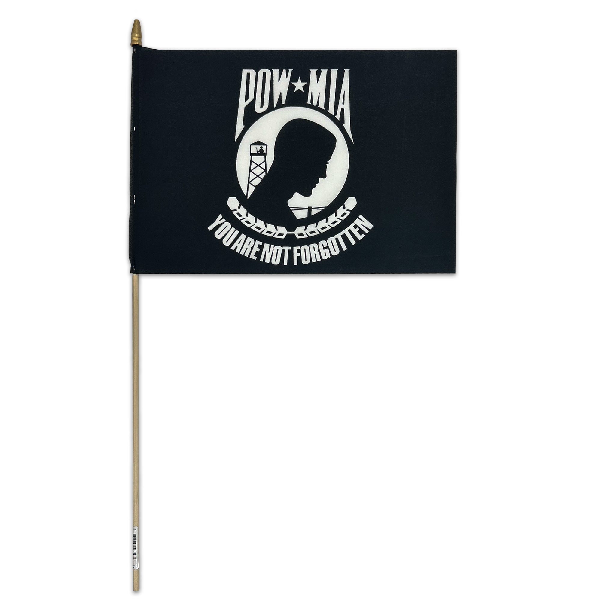 POW 12"x18" Stick Flag (Black)