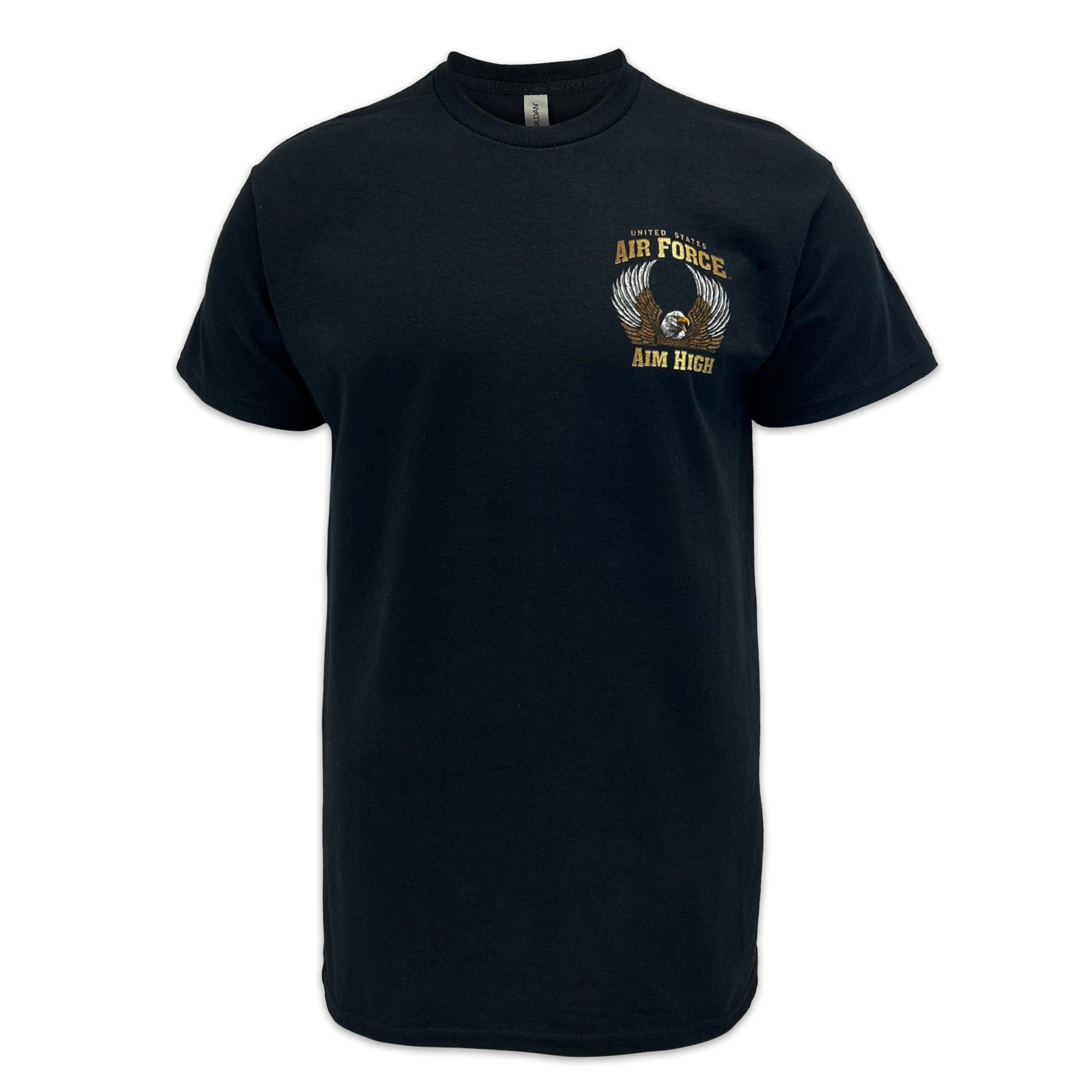 Air Force Gold Eagle Aim High T-Shirt (Black)