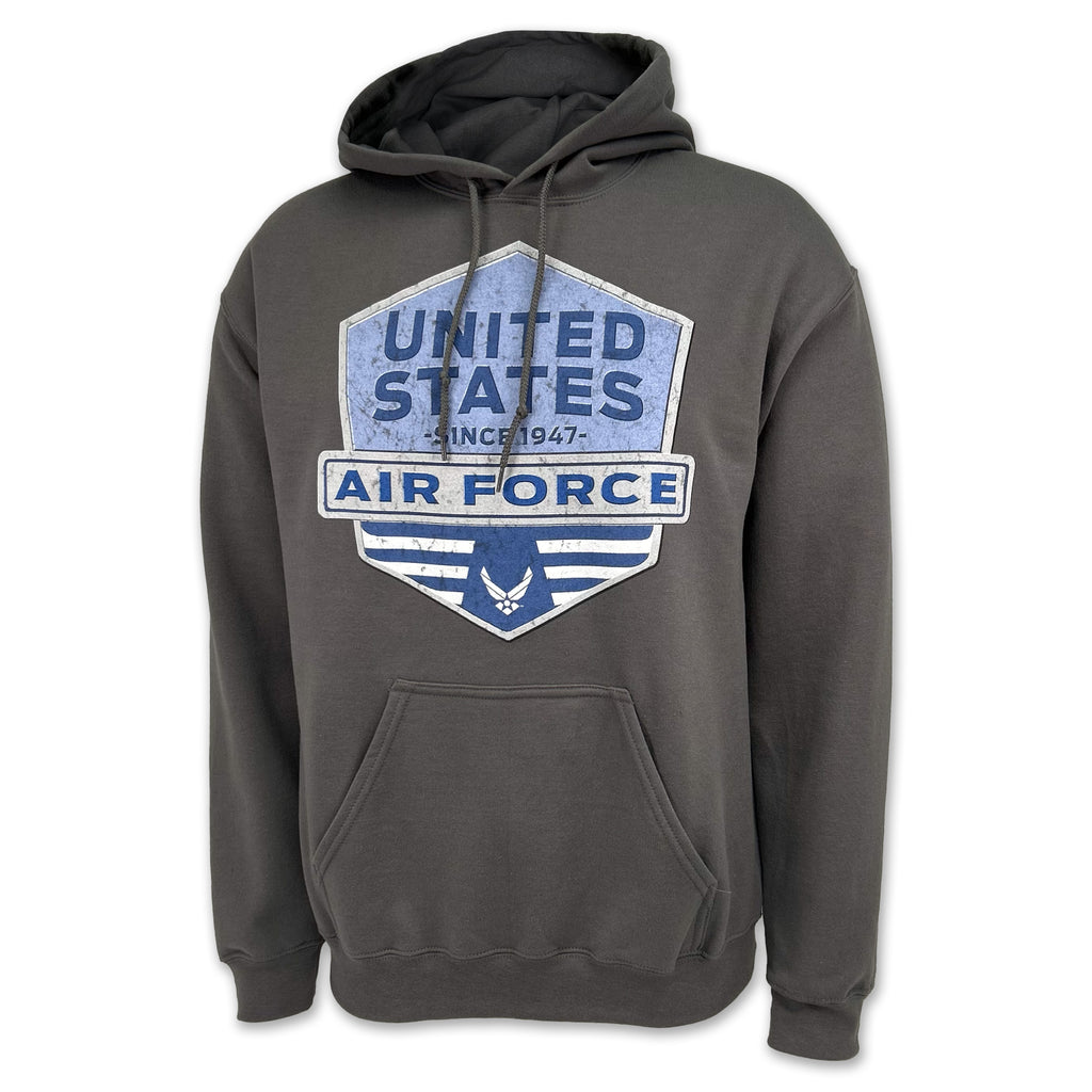 Air Force Distressed Hexagon Shield Hood (Charcoal)