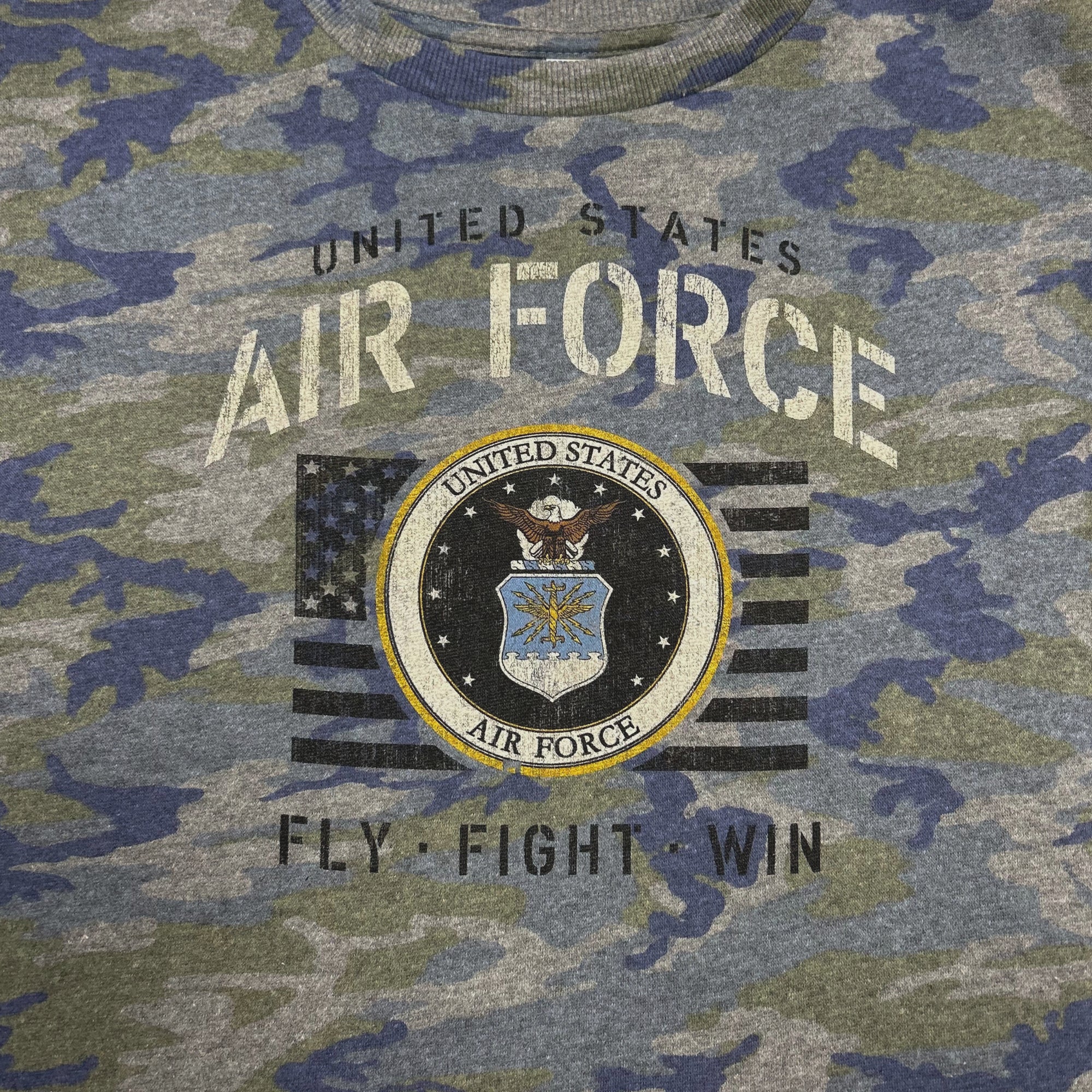 Air Force Ladies Vintage Stencil Fleece Crewneck (Camo)