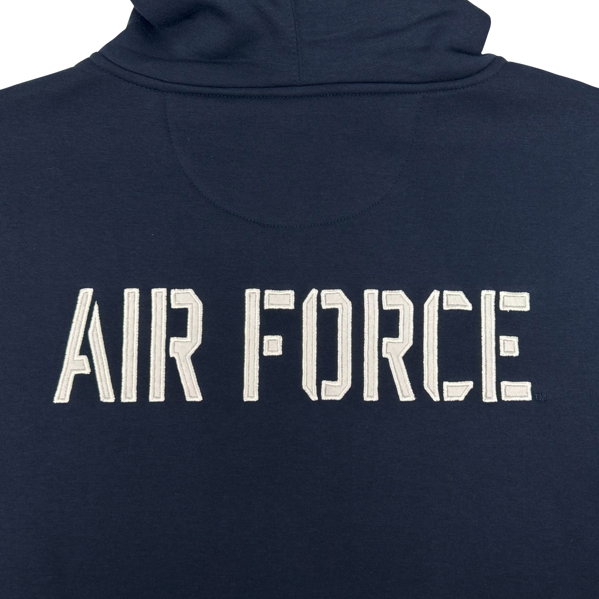 Air Force Wings Tackle Twill Embroidered Fleece Full Zip Hood (Navy)