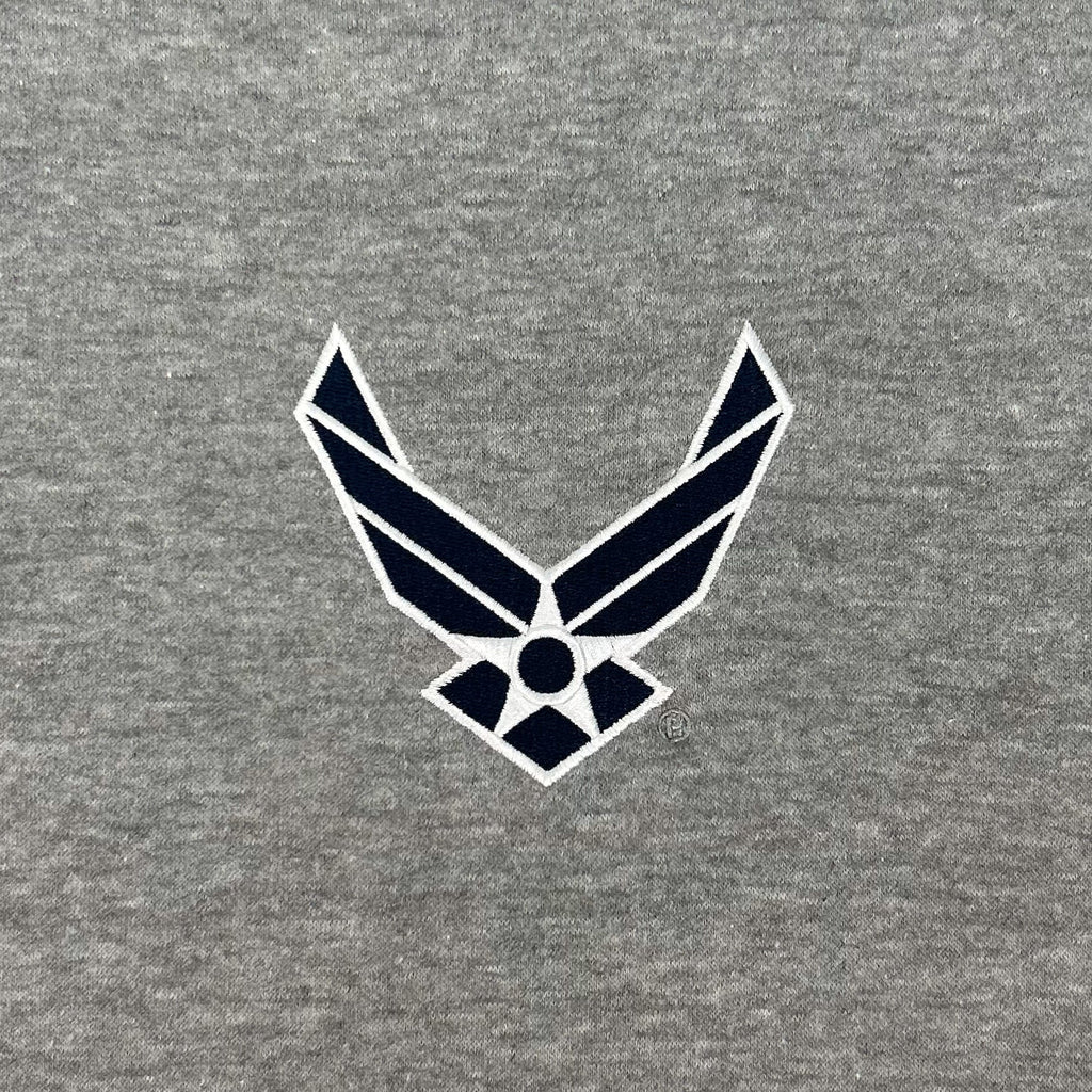 Air Force Wings Tackle Twill Embroidered Fleece Quarter Zip (Grey)