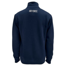 Load image into Gallery viewer, Air Force Wings Tackle Twill Embroidered Fleece Quarter Zip (Navy)